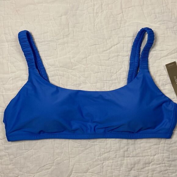 NWT J.Crew Scrunchie-strap squareneck bikini top size XL - Picture 1 of 9